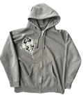 vintage skull cross zip up hoodie