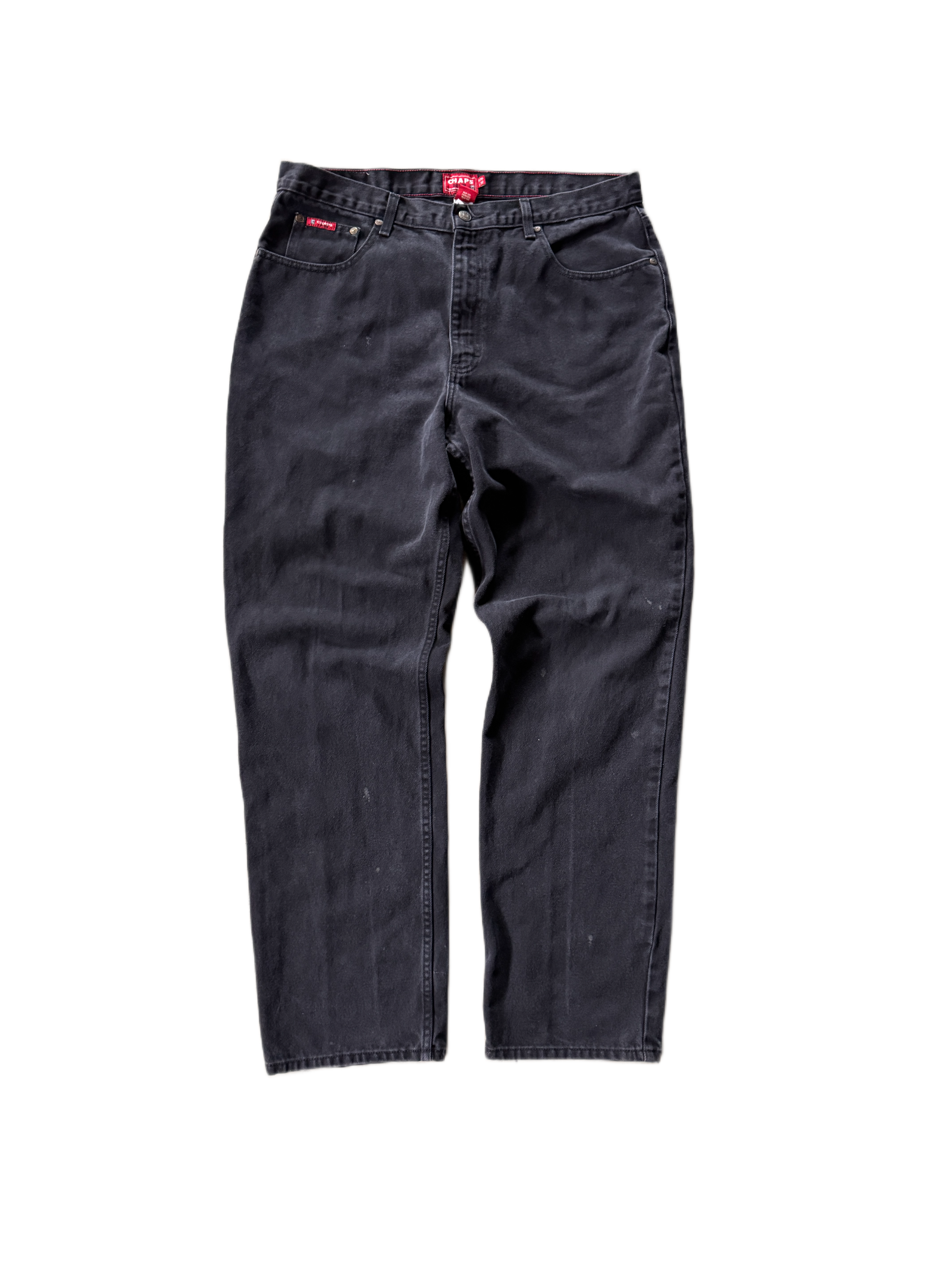 vintage baggy black chaps jeans