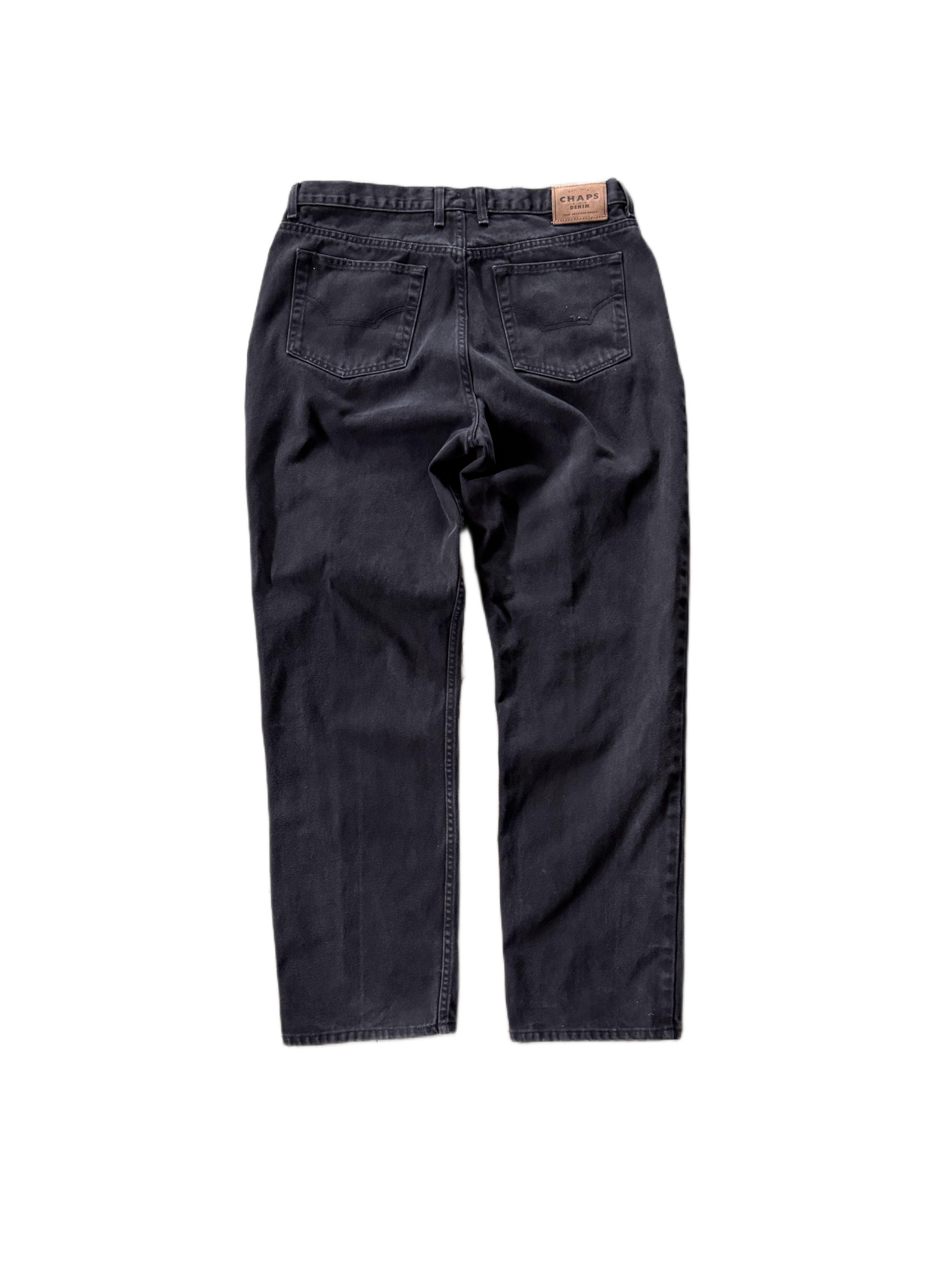 vintage baggy black chaps jeans