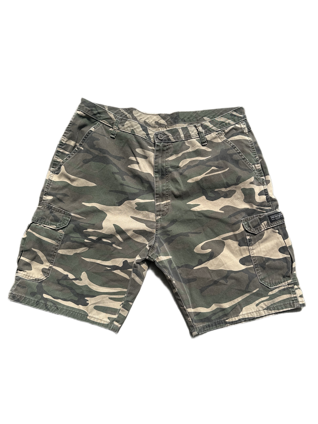 vintage wrangler camo shorts