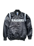 starter x las vegas raiders satin bomber jacket