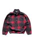 vintage 1980s marciano showdow plaid fleece quarter zip sweater