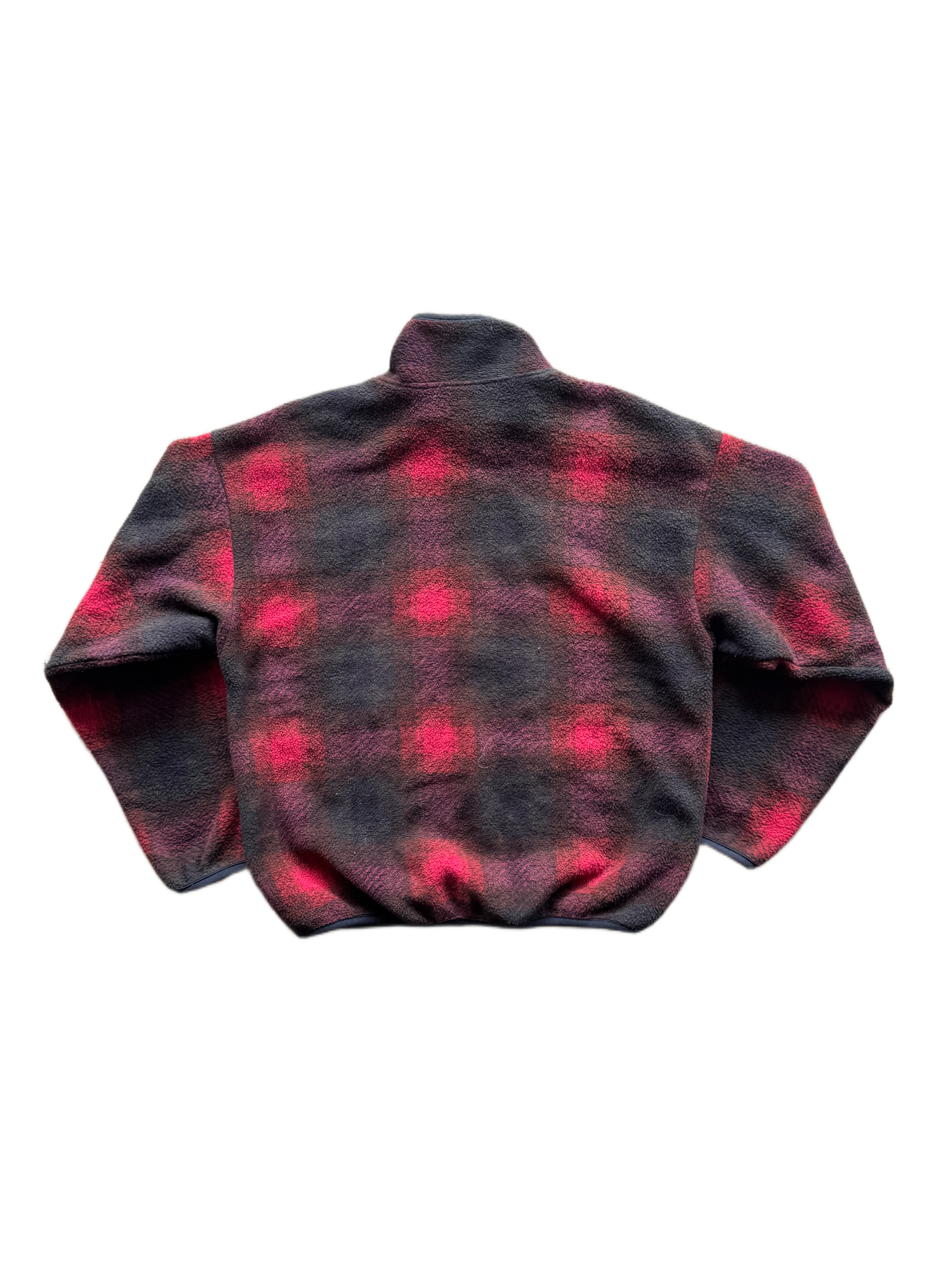 vintage 1980s marciano showdow plaid fleece quarter zip sweater