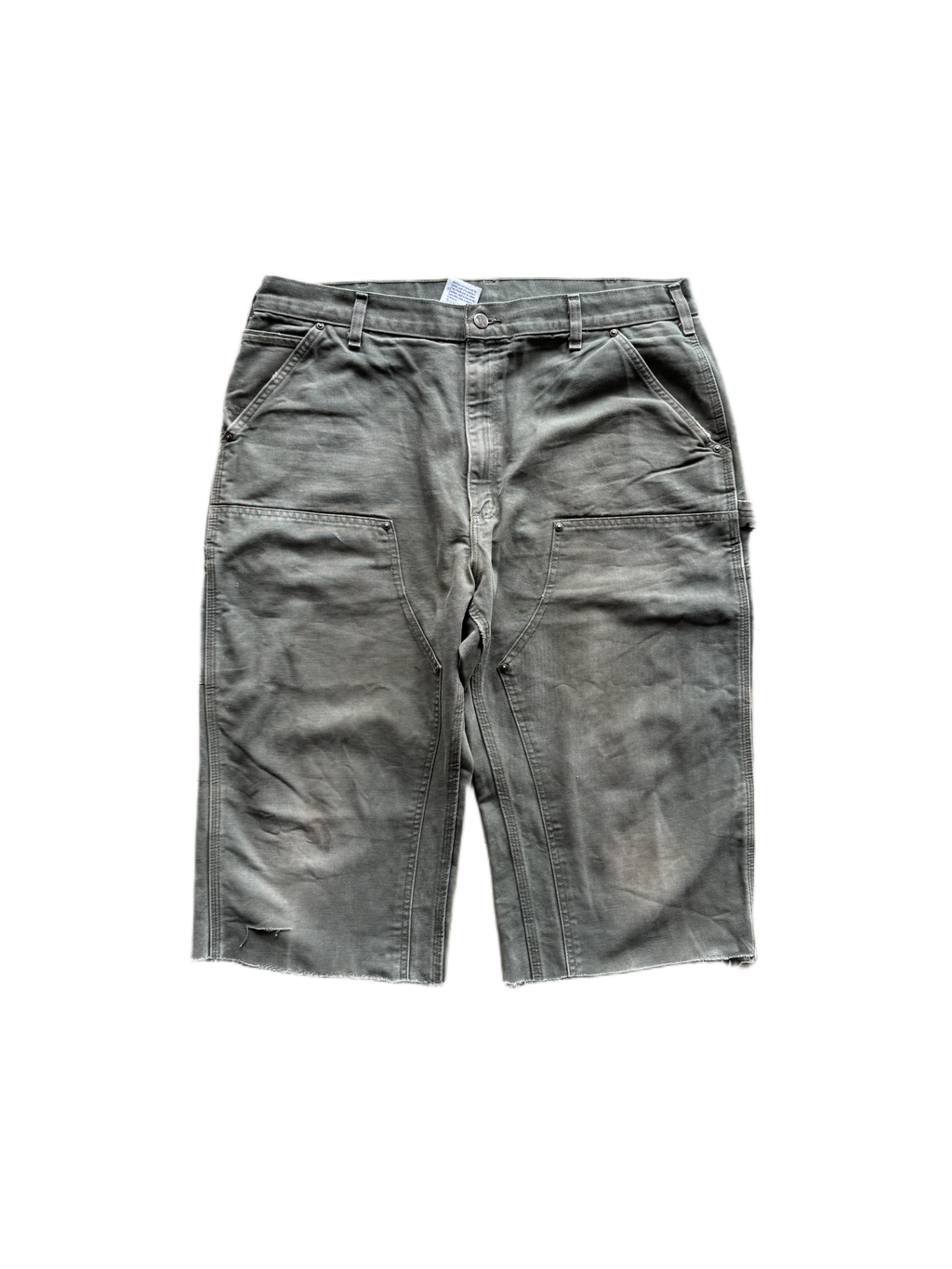 vintage green carhartt double knee jorts shorts