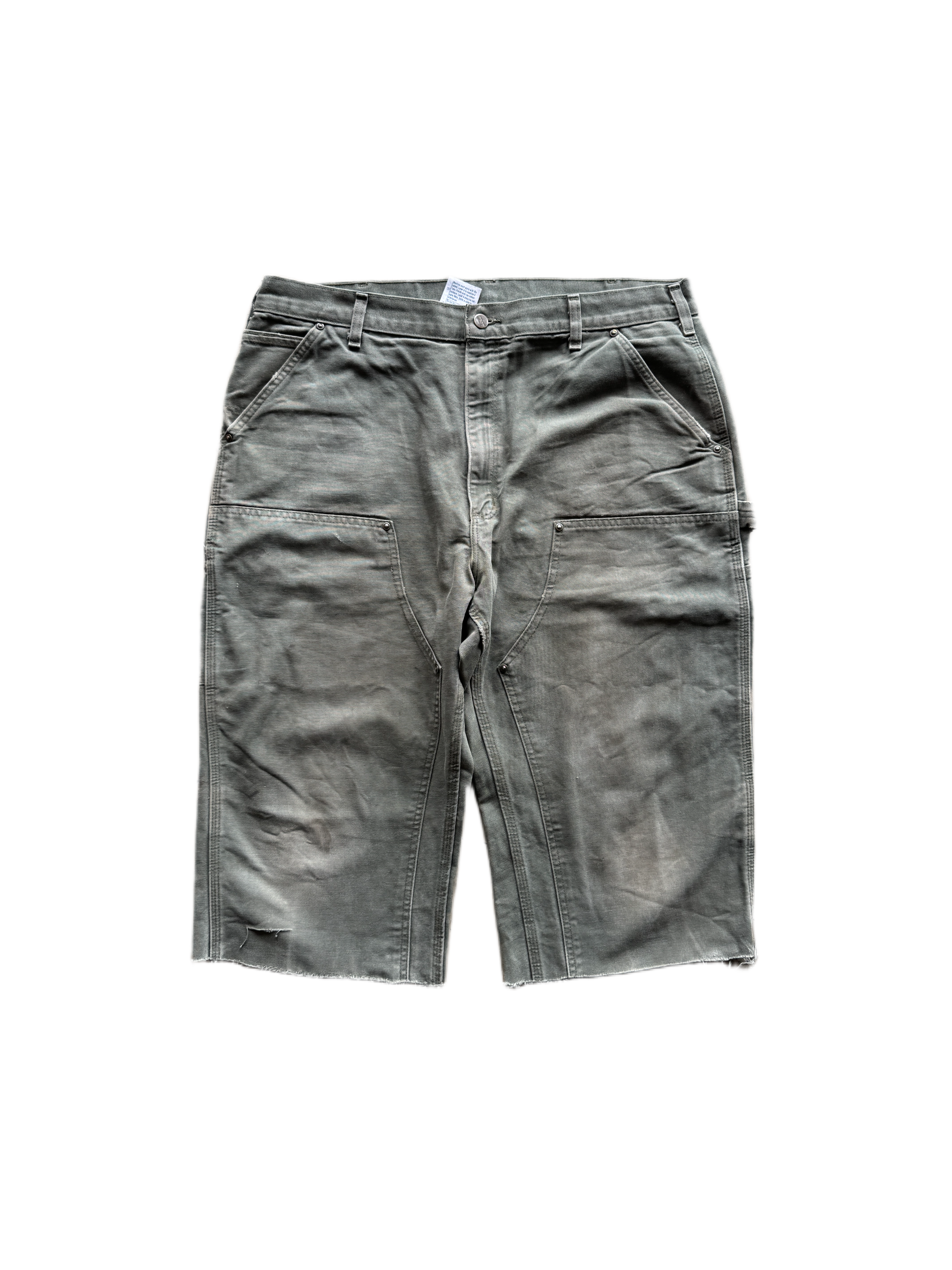 vintage green carhartt double knee jorts shorts