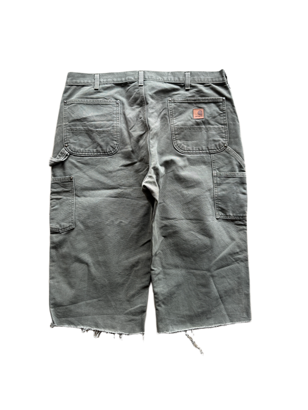 vintage green carhartt double knee jorts shorts