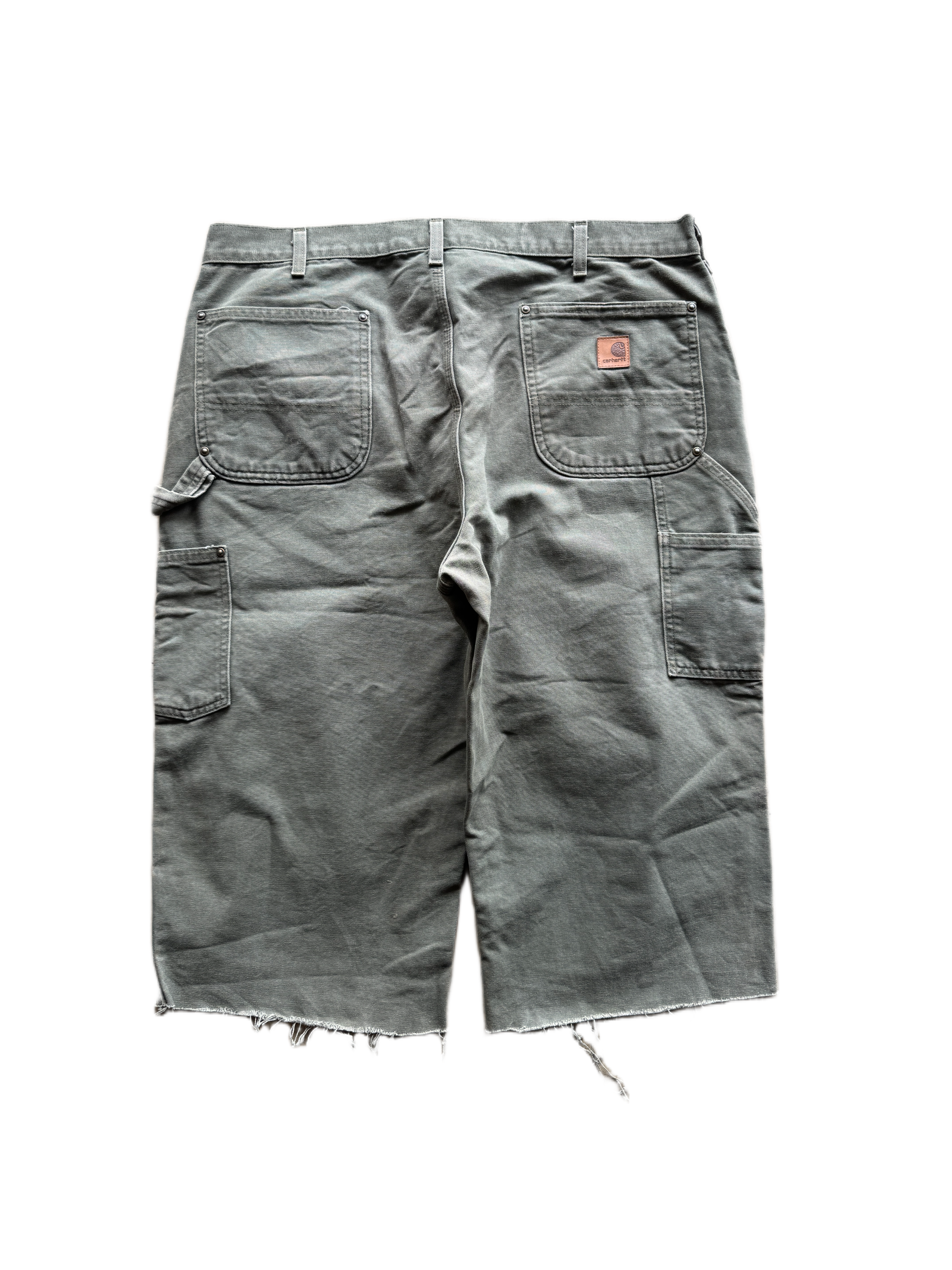 vintage green carhartt double knee jorts shorts
