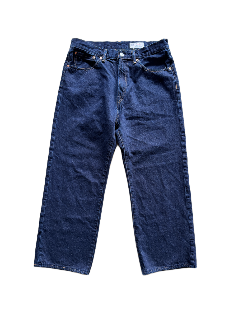 vintage gap baggy raw blue jeans