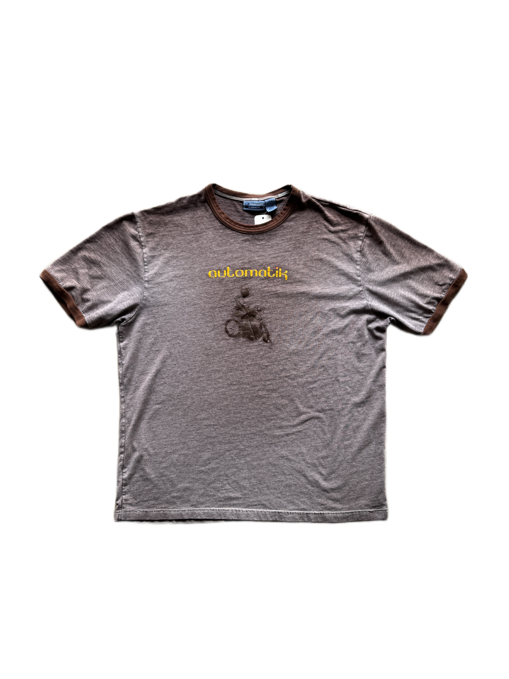 vintage brown faded 'automatik' tee