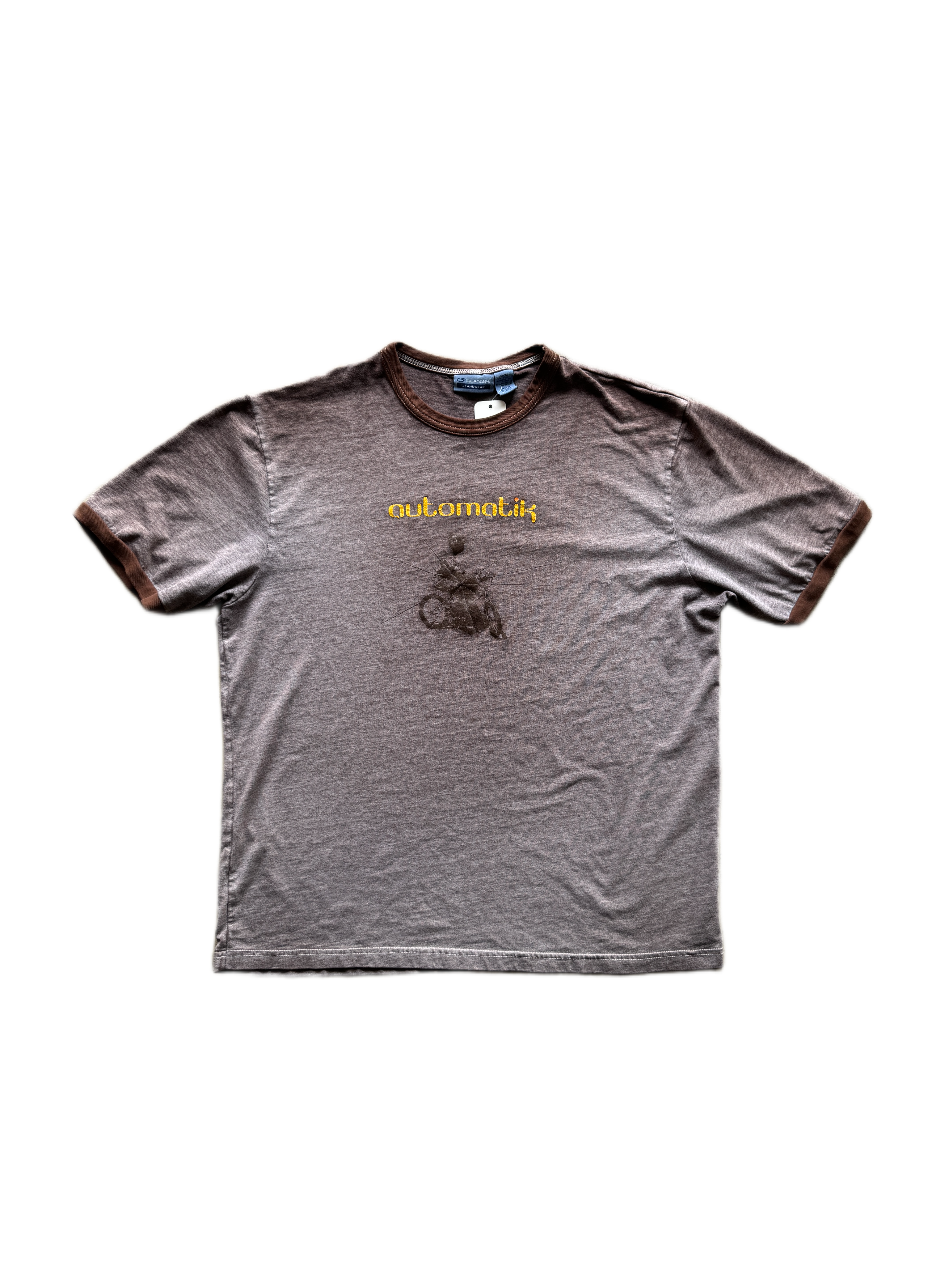 vintage brown faded 'automatik' tee