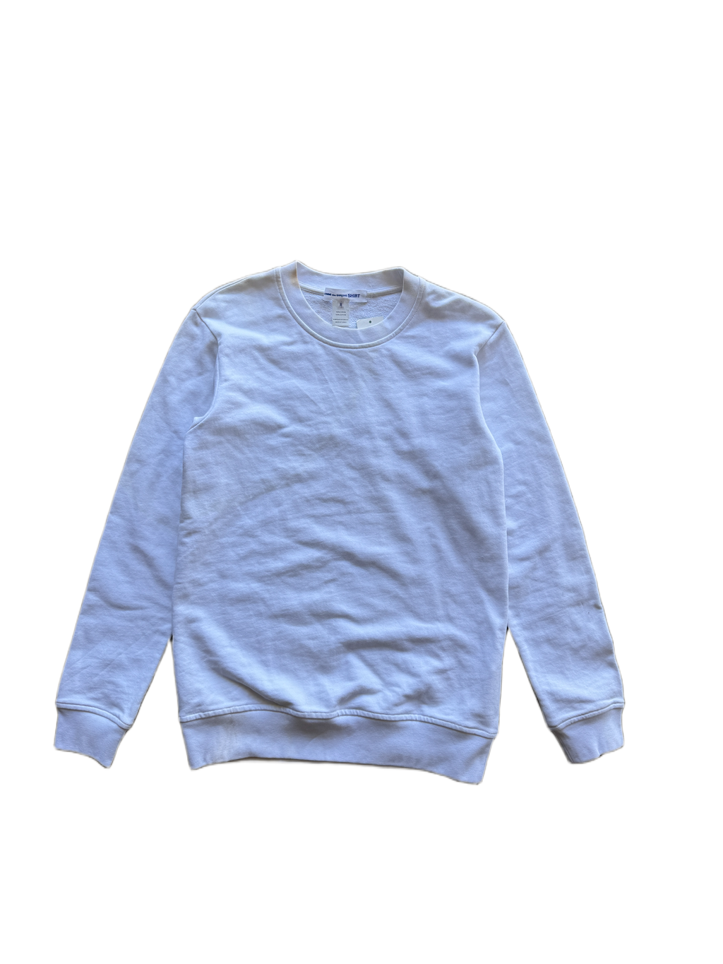 comme des garçons shirt face mask white sweatshirt