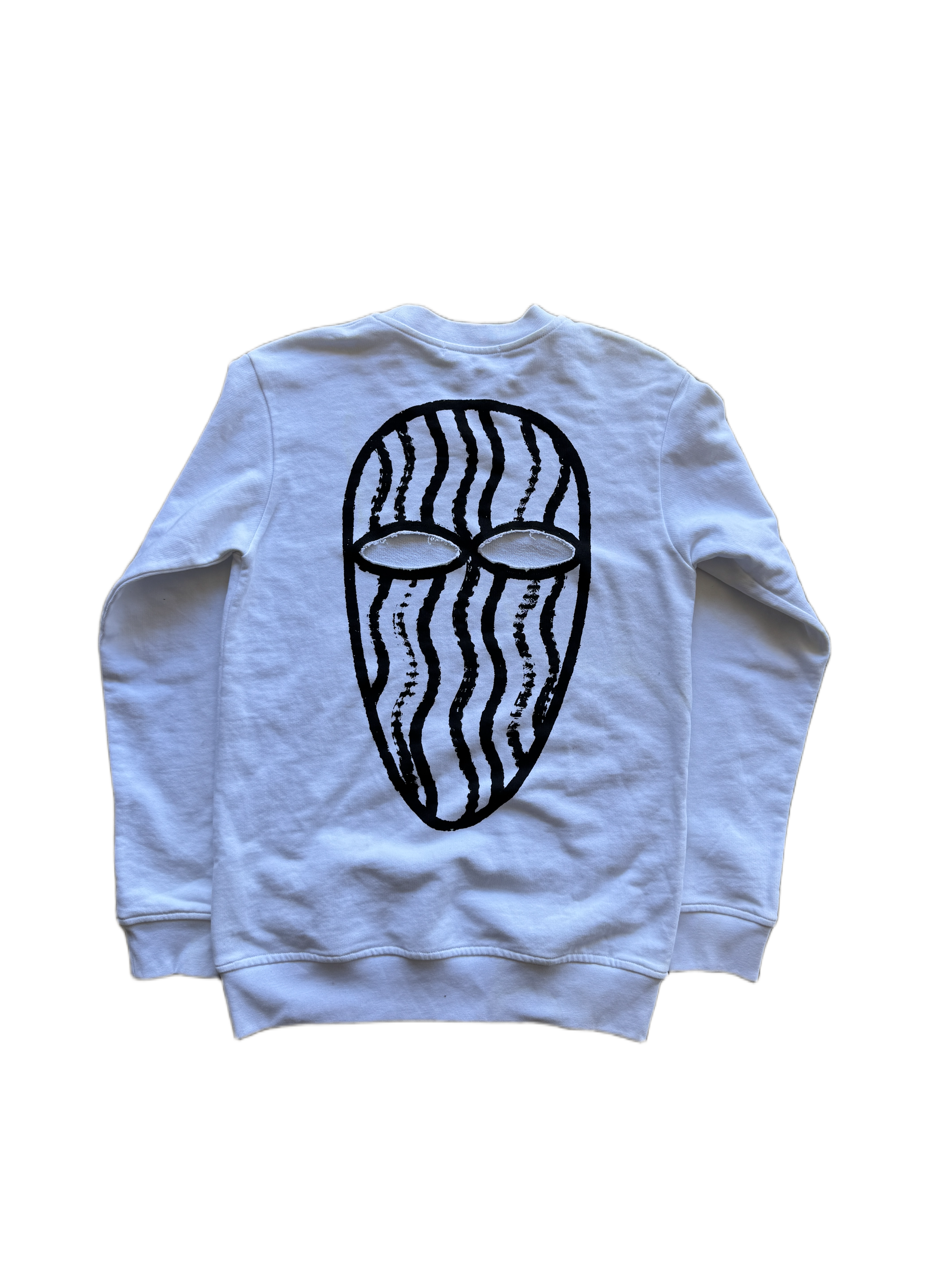 comme des garçons shirt face mask white sweatshirt