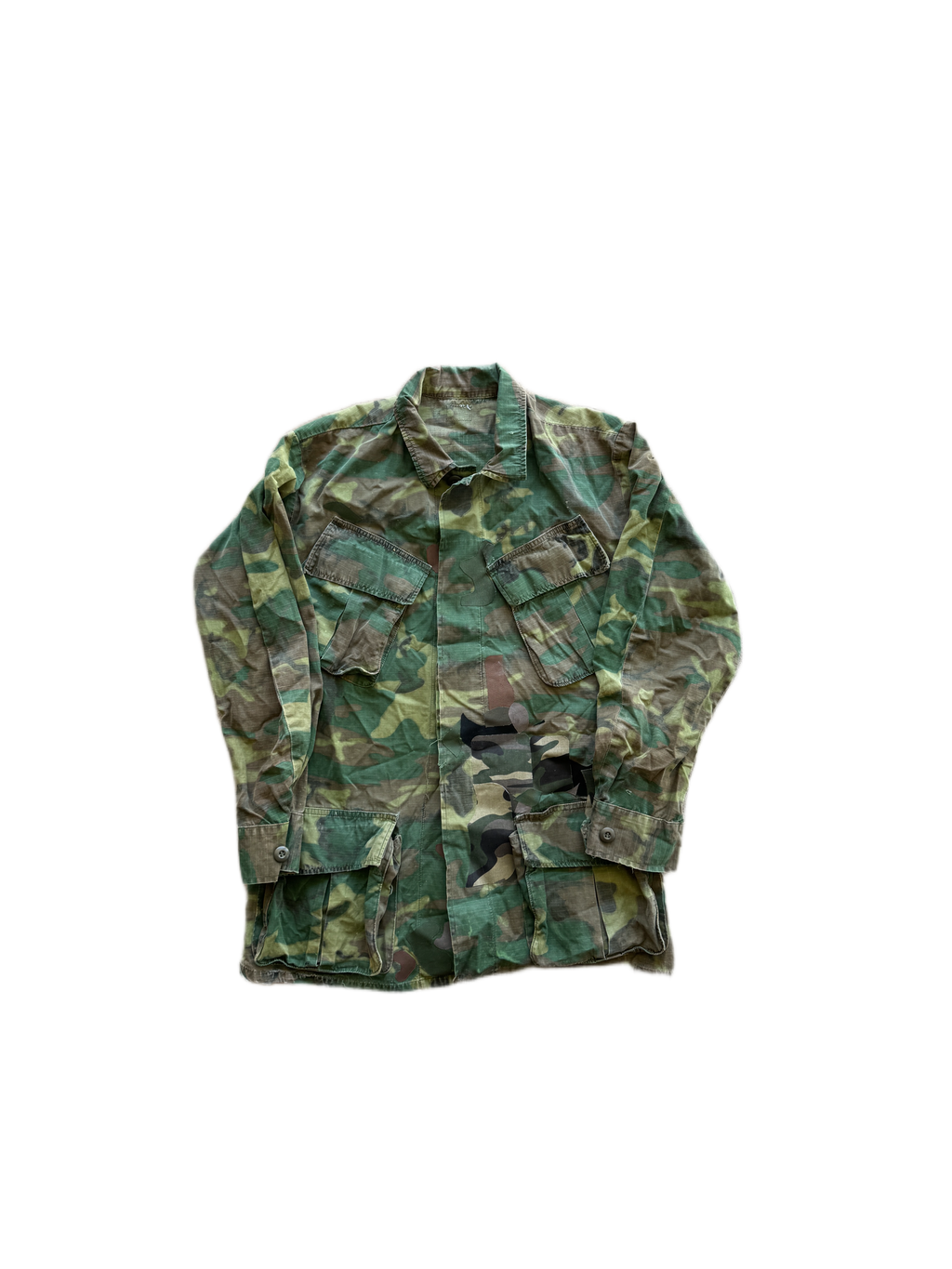 vintage camo military overcoat button up