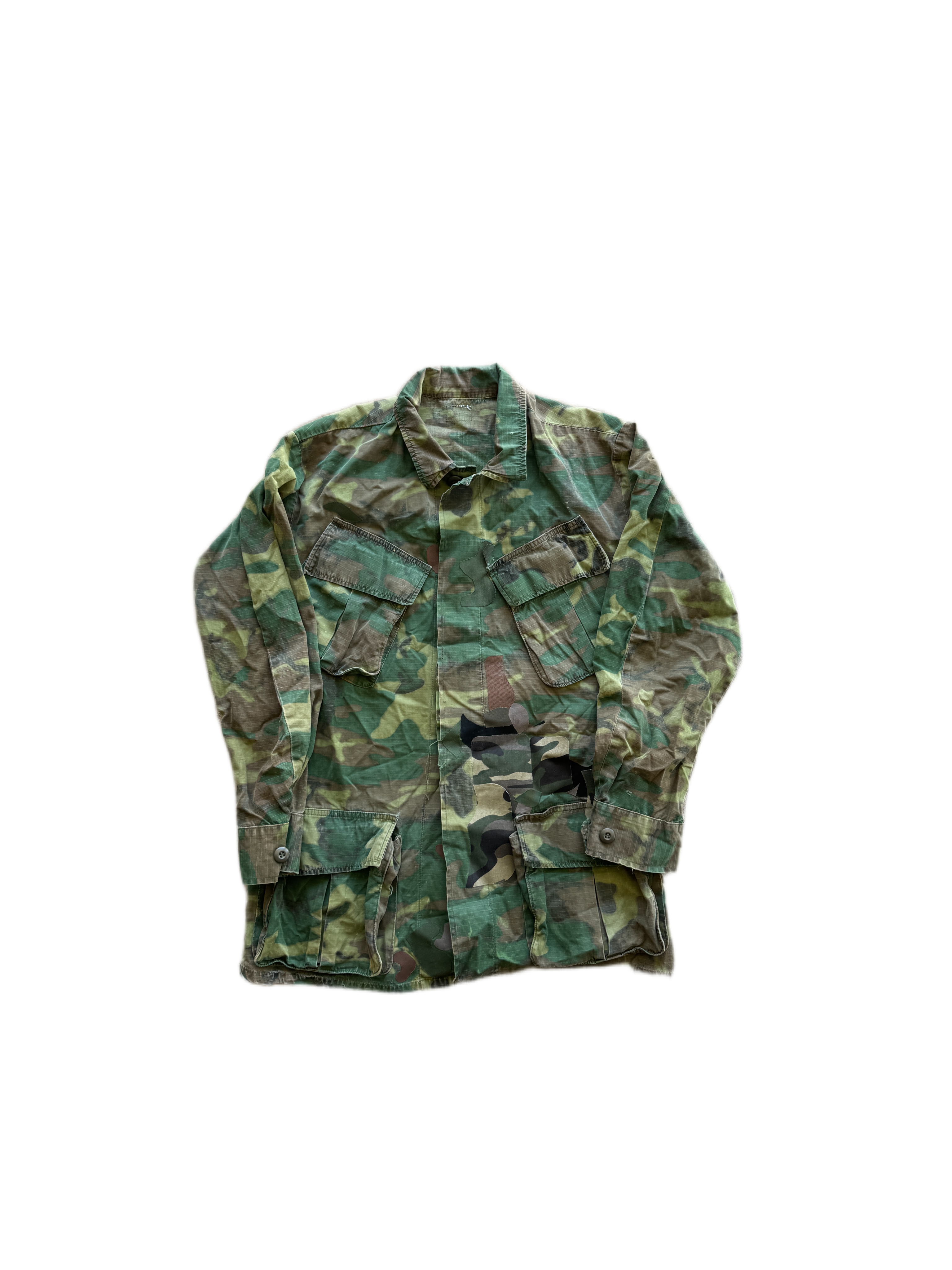 vintage camo military overcoat button up