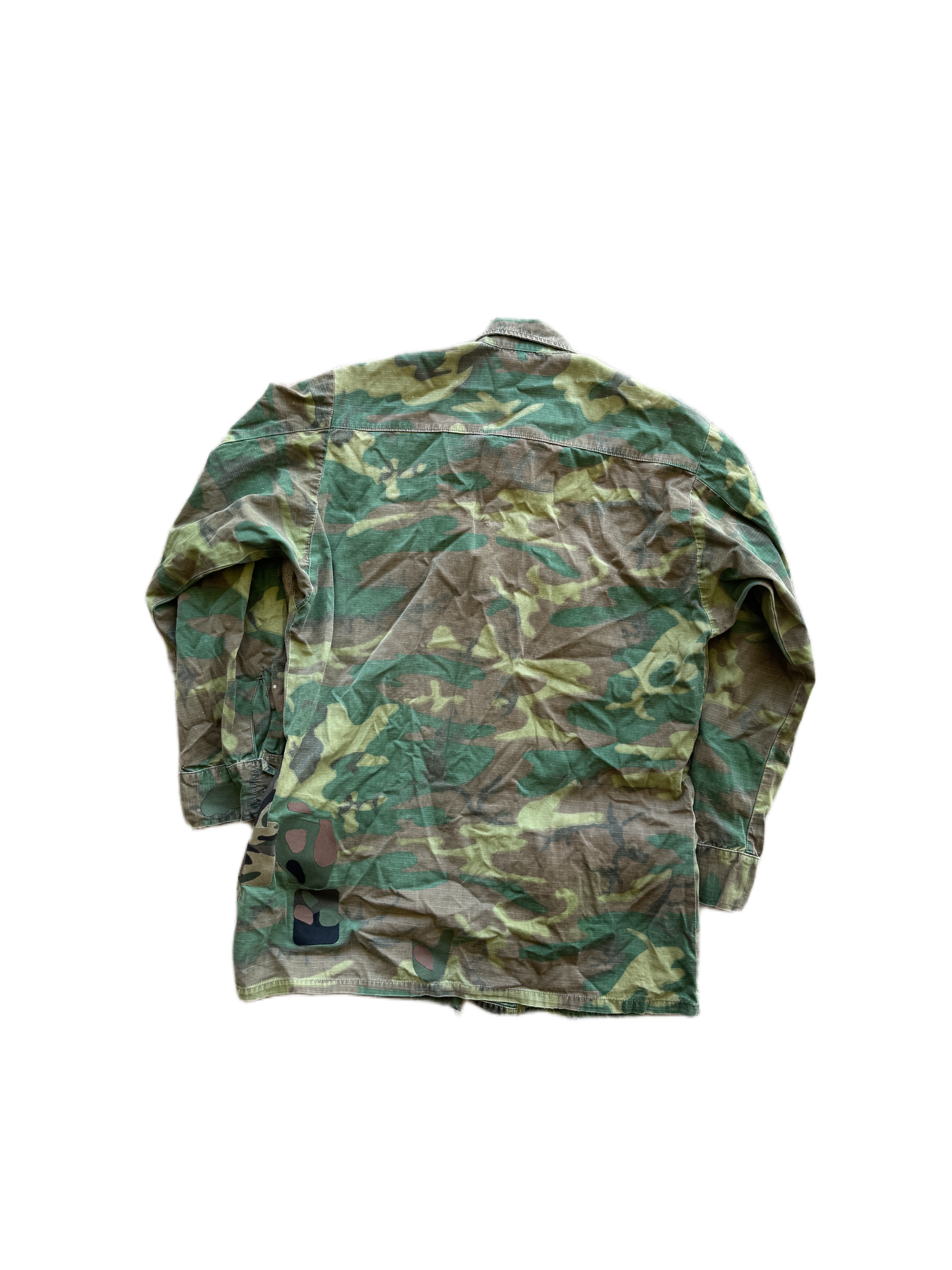 vintage camo military overcoat button up