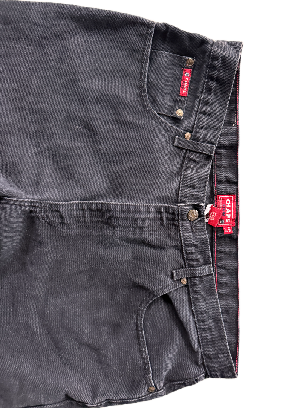 vintage baggy black chaps jeans