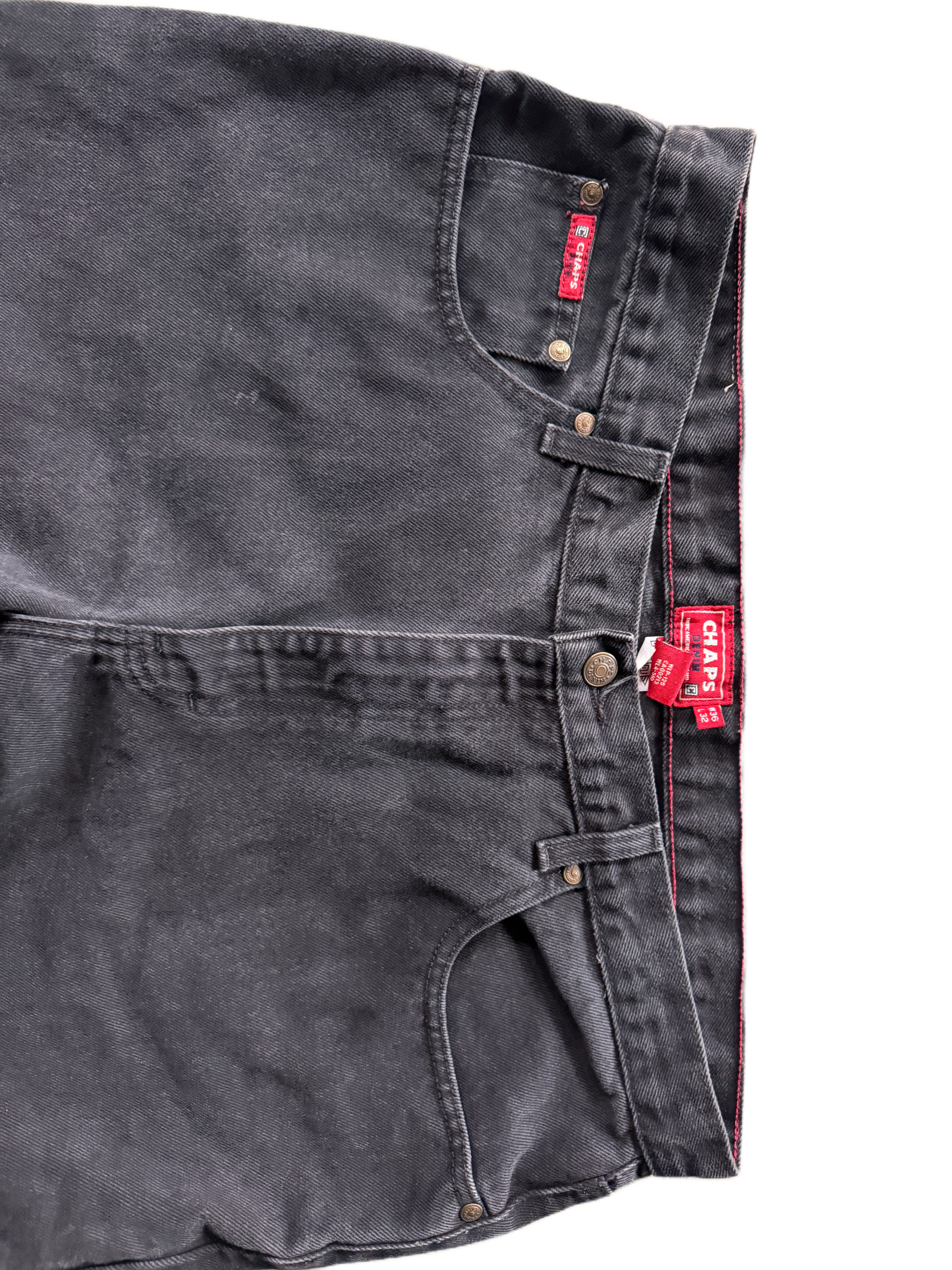 vintage baggy black chaps jeans