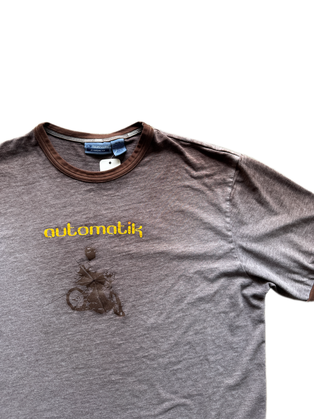 vintage brown faded 'automatik' tee