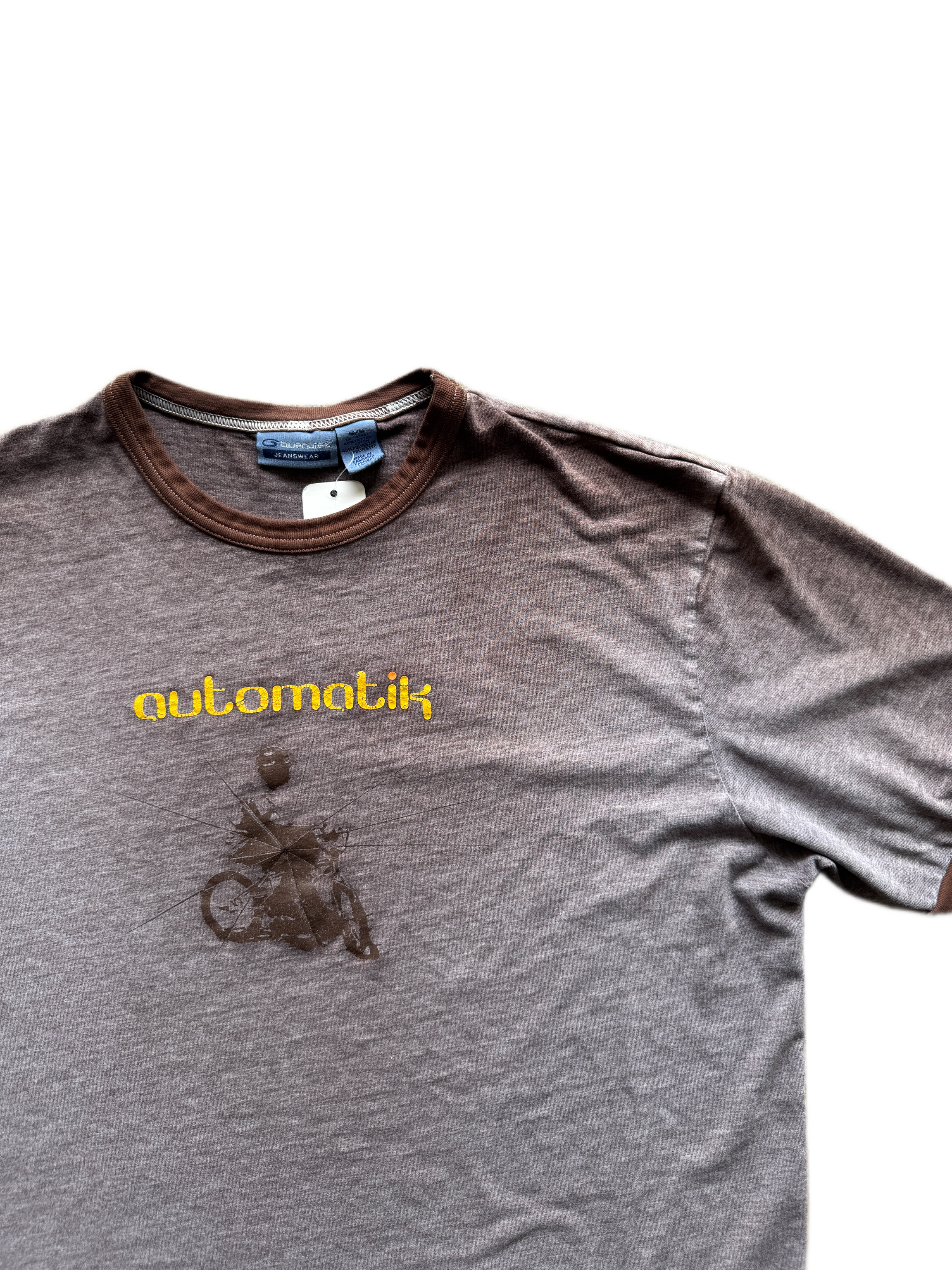 vintage brown faded 'automatik' tee